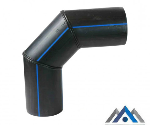 Отвод сварной 46-90° 3-х сегментный D-160 мм ПЭ 100 (ПНД) SDR 17